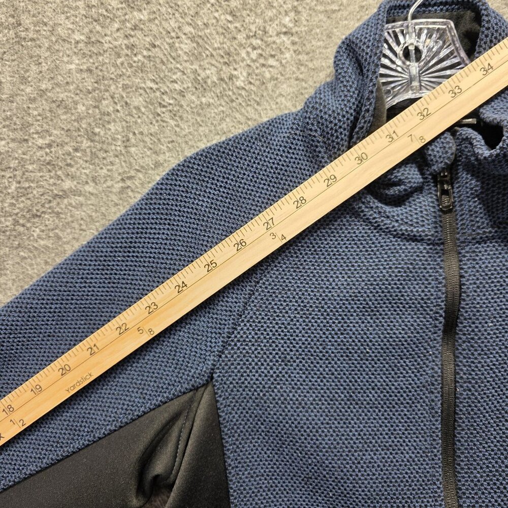 Spyder Jacket Mens Small Blue Black Full Zip Fleece Softshell Outdoor Layer - Picture 7 of 8